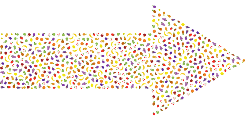 Fruit Arrow Direction Stickdatei – Essen & Trinken