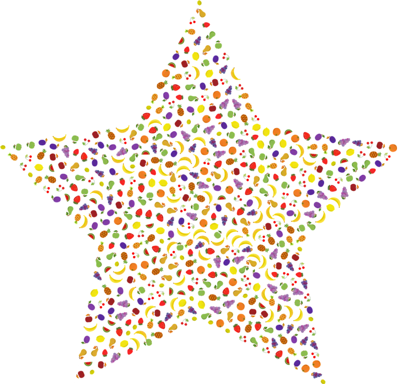 Fruit Star Shape Stickdatei – Essen & Trinken