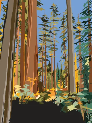 California Travel Poster Stickdatei