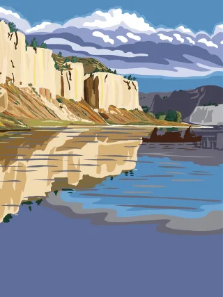 Montana Travel Poster Stickdatei