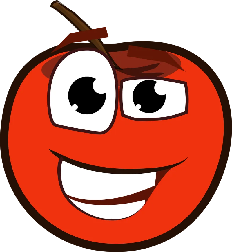 Apple Fruit Cartoon Stickdatei – Essen & Trinken