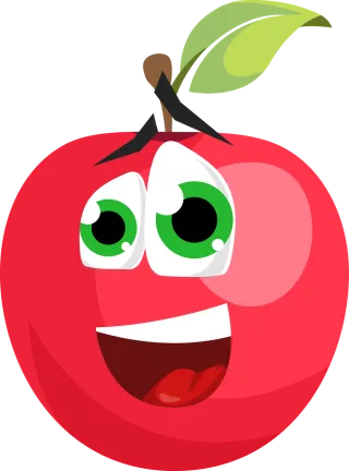Apple Fruit Cartoon Stickdatei – Essen & Trinken