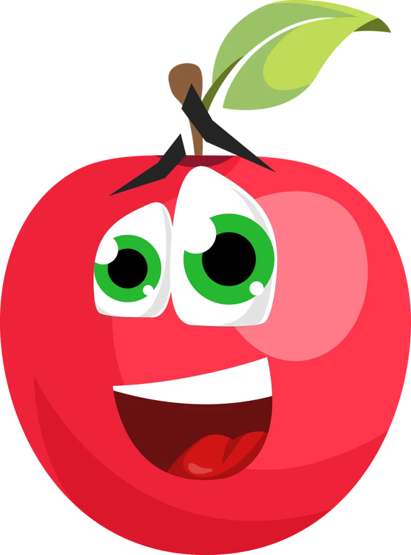 Apple Fruit Cartoon Stickdatei – Essen & Trinken