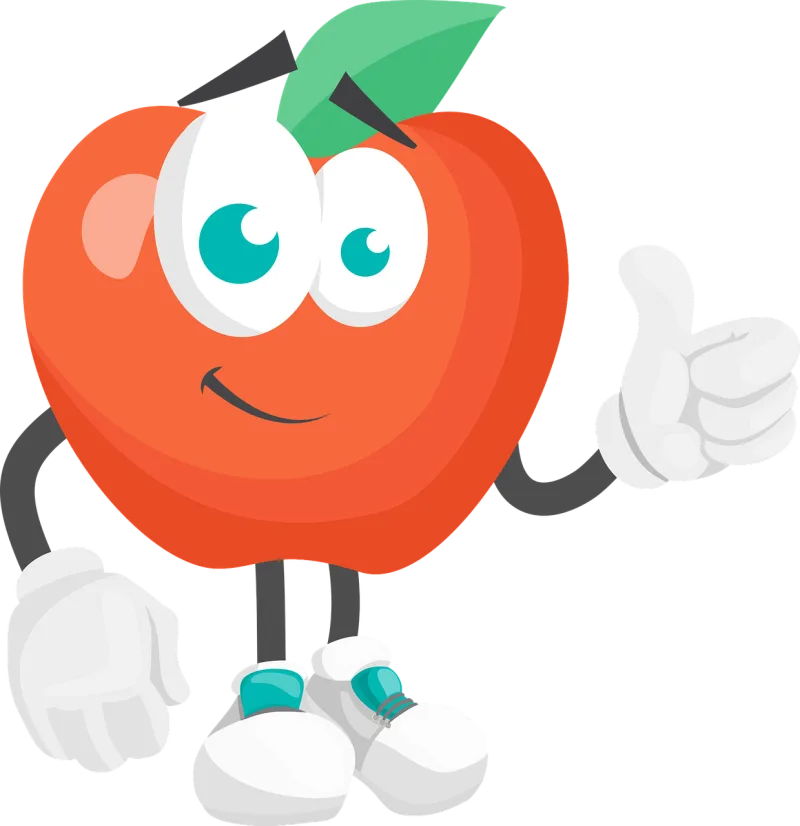 Apple Fruit Cartoon Stickdatei – Essen & Trinken
