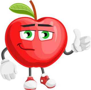 Apple Fruit Cartoon Stickdatei – Essen & Trinken