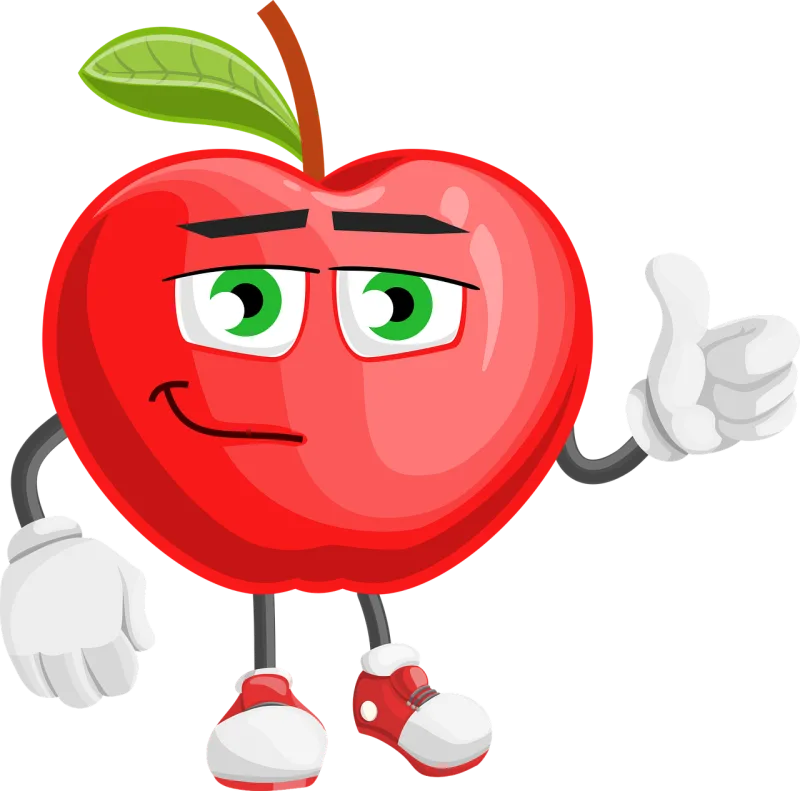 Apple Fruit Cartoon Stickdatei – Essen & Trinken