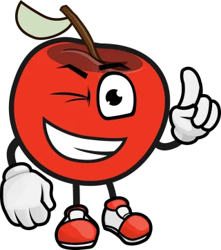 Apple Fruit Cartoon Stickdatei – Essen & Trinken