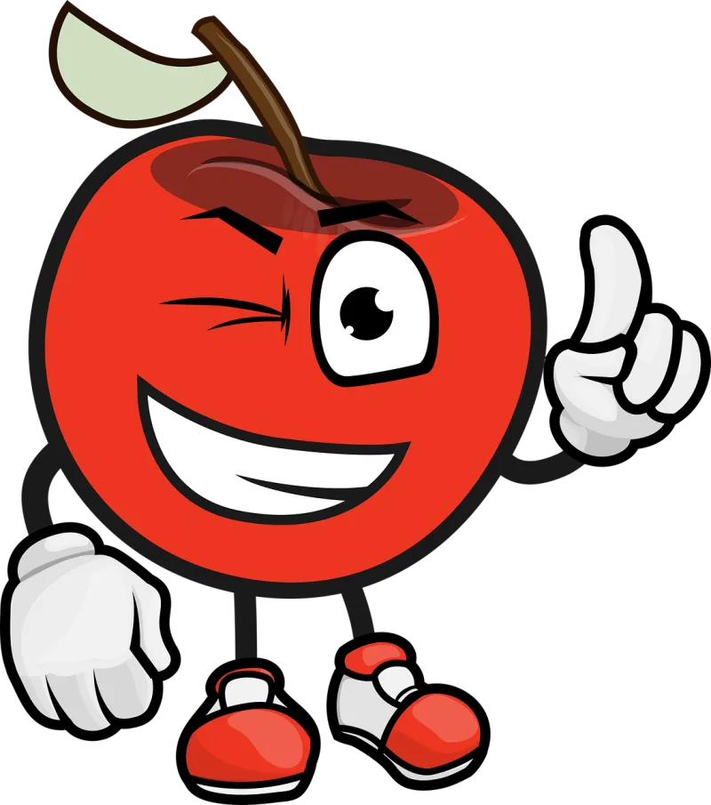 Apple Fruit Cartoon Stickdatei – Essen & Trinken