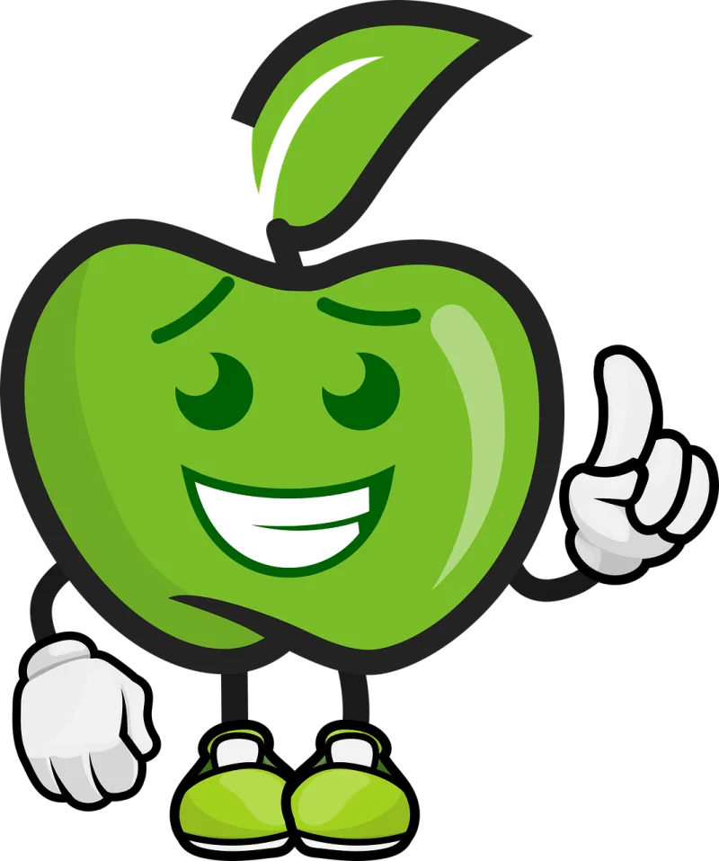 Apple Fruit Cartoon Stickdatei – Essen & Trinken