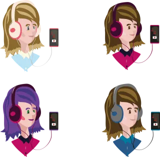 Headphones Music Listening Stickdatei