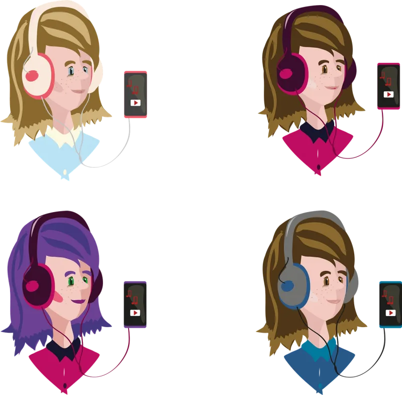 Headphones Music Listening Stickdatei – Musik