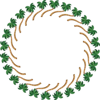 Coconut palm Palm tree Frame Stickdatei