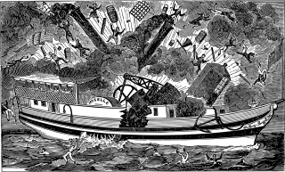 Ship Boat Line art Stickdatei