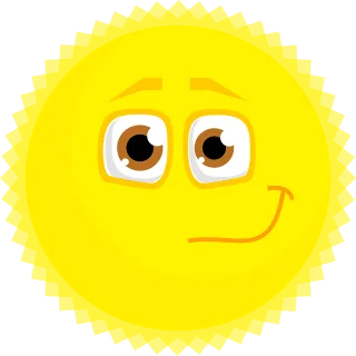 Sun Cartoon Character Stickdatei