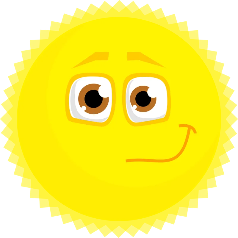 Sun Cartoon Character Stickdatei – Natur