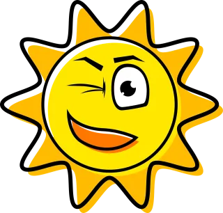 Sun Cartoon Character Stickdatei
