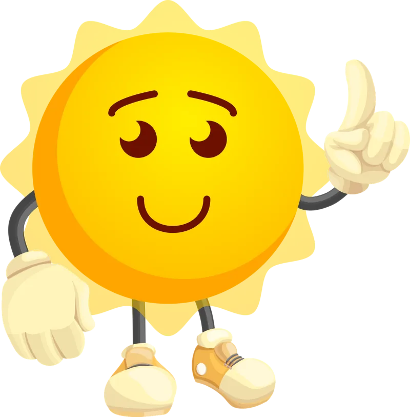 Sun Cartoon Character Stickdatei – Natur
