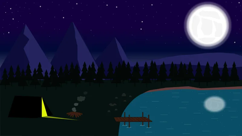 Camp Moon Night Stickdatei – Natur