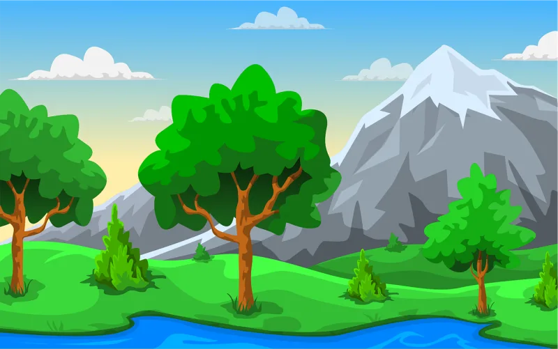 Nature Mountain Sky Stickdatei – Natur