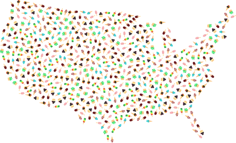 Ice cream Popsicle United states map Stickdatei – Essen & Trinken