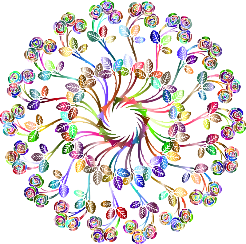 Flower Floral Line art Stickdatei – Blumen