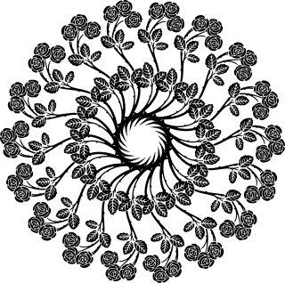 Flower Floral Line art Stickdatei