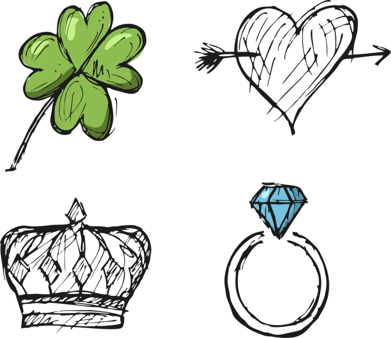 Four leaf clover Heart Ring Stickdatei – Herzen & Liebe
