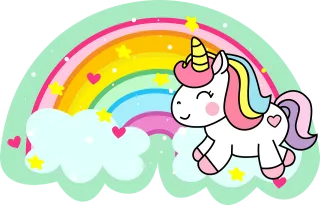 Unicorn Rainbow Colors Stickdatei