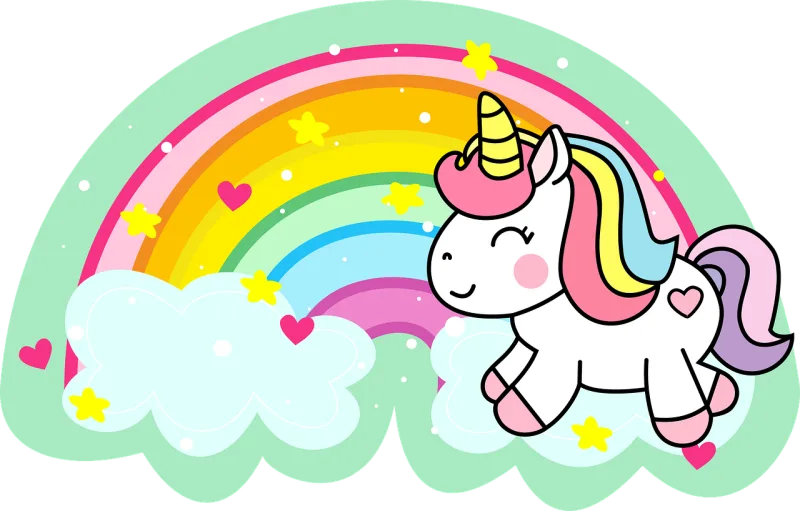 Unicorn Rainbow Colors Stickdatei – Kinder