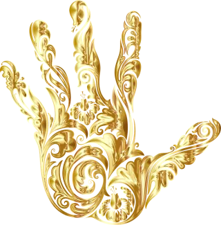Hand Fingers Floral Stickdatei
