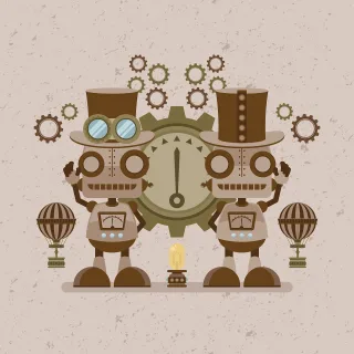Robot Design Illustrator Stickdatei