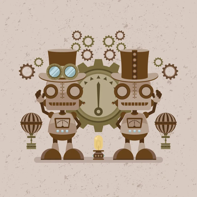 Robot Design Illustrator Stickdatei – Kinder