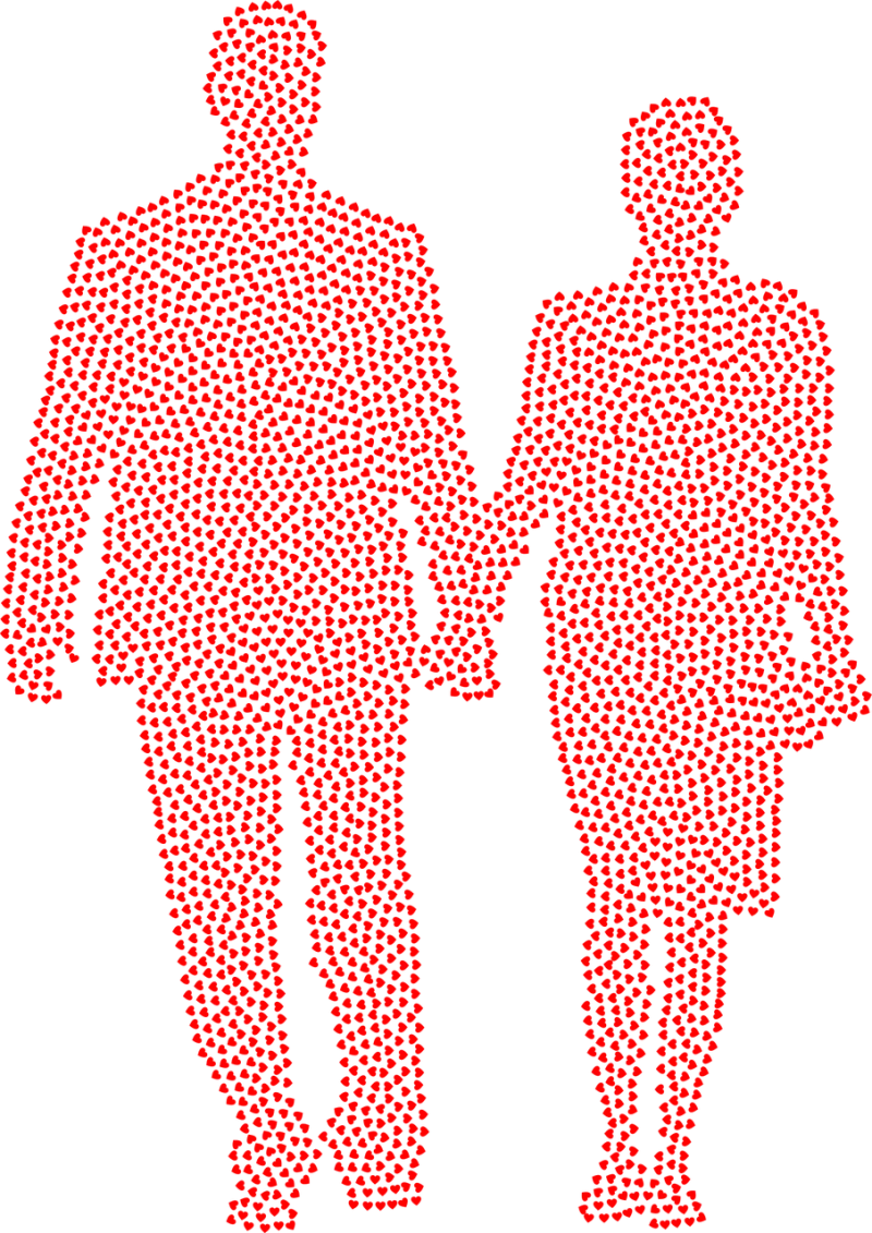 Couple Love Romance Stickdatei – Herzen & Liebe