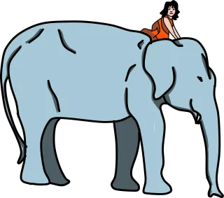 Little girl Elephant Animals Stickdatei