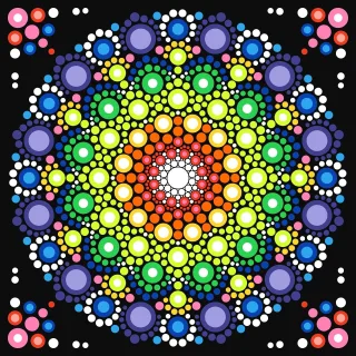 Art with points Abstract Flower wallpaper Stickdatei – Blumen