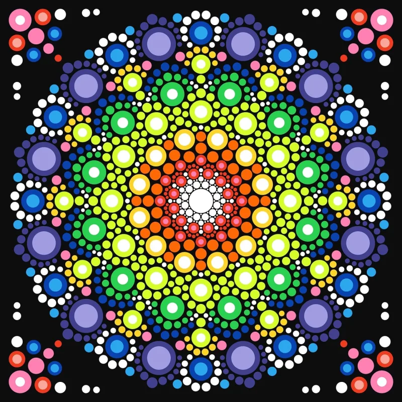 Art with points Abstract Flower wallpaper Stickdatei – Blumen