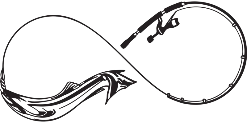 Fishing Infinity Silhouette Stickdatei – Tiere