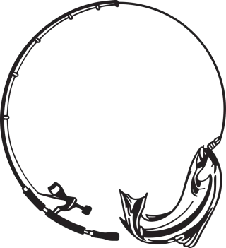 Fishing Frame Silhouette Stickdatei