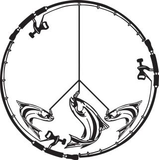 Fishing Peace Sign Stickdatei