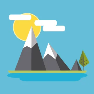 Mountain Flat design Design Stickdatei – Natur