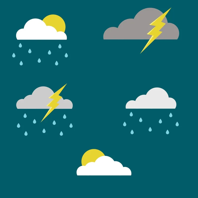 Clouds Sun Rain Stickdatei – Natur