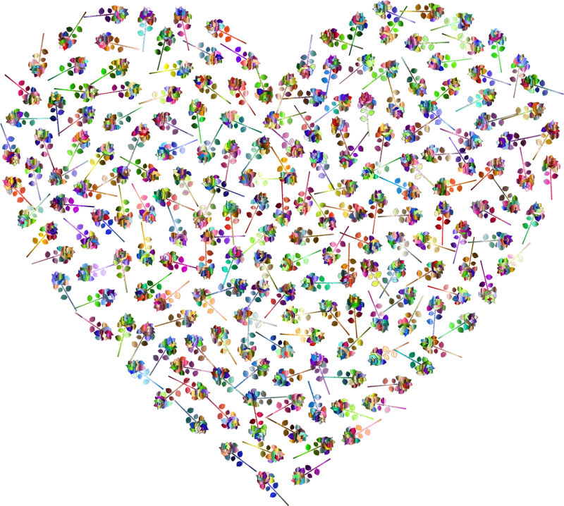 Roses Nature Heart Stickdatei – Herzen & Liebe