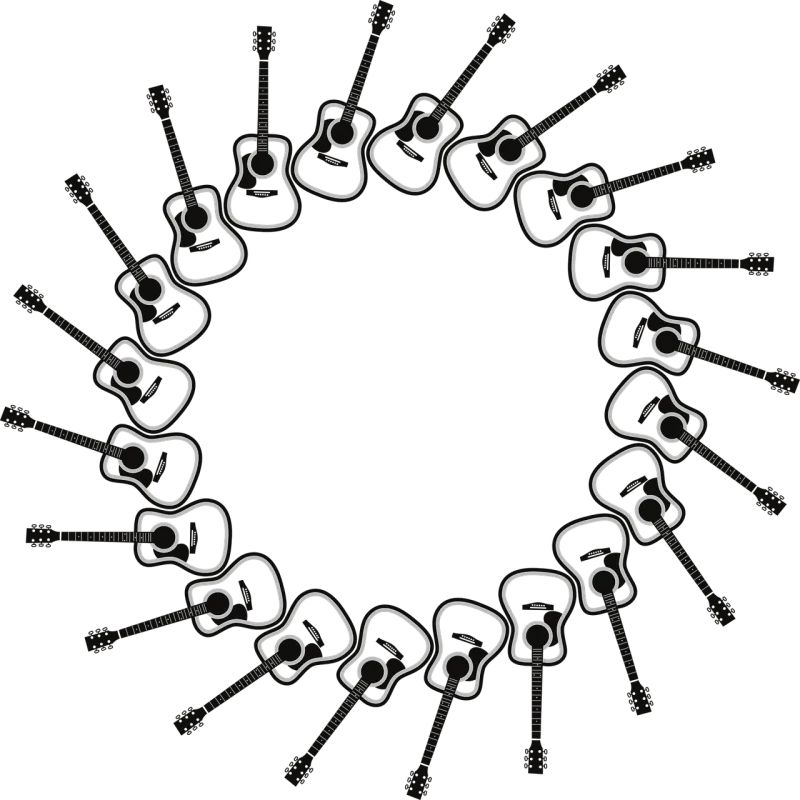 Guitar Frame Border Stickdatei – Musik
