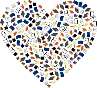 Books Heart Love Stickdatei