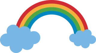Rainbow Clouds Color Stickdatei