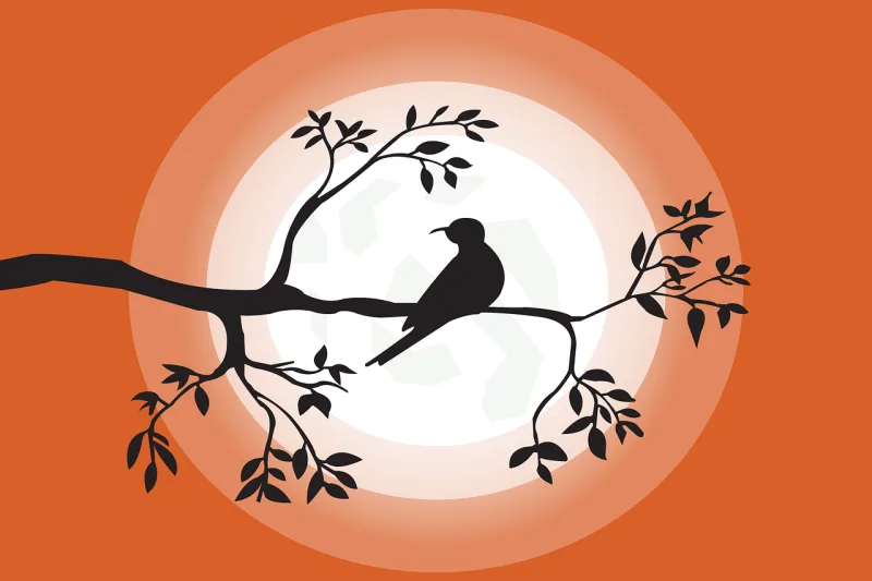 Landscape Bird Romantic Stickdatei – Herzen & Liebe