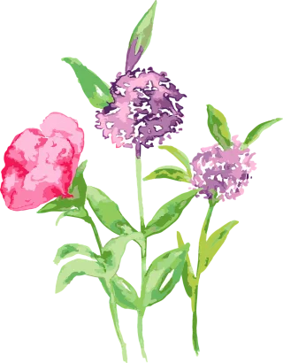 Flowers Watercolor Prairie Stickdatei
