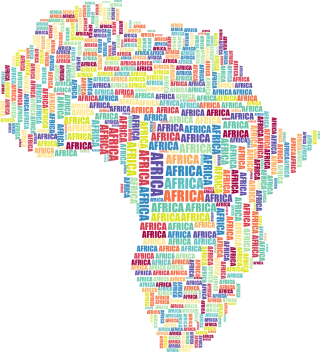 Africa Typography Map Stickdatei – Kinder