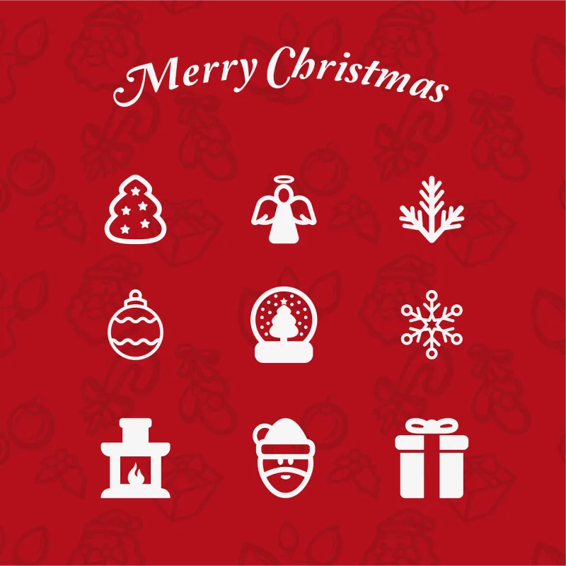 Christmas Icons Christmas decoration Stickdatei – Weihnachten