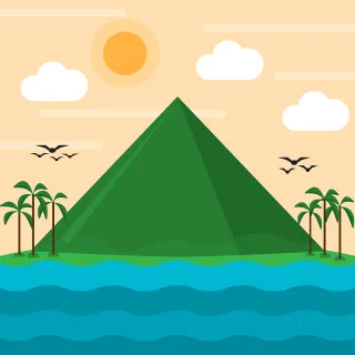 Mountain Sea Beach Stickdatei